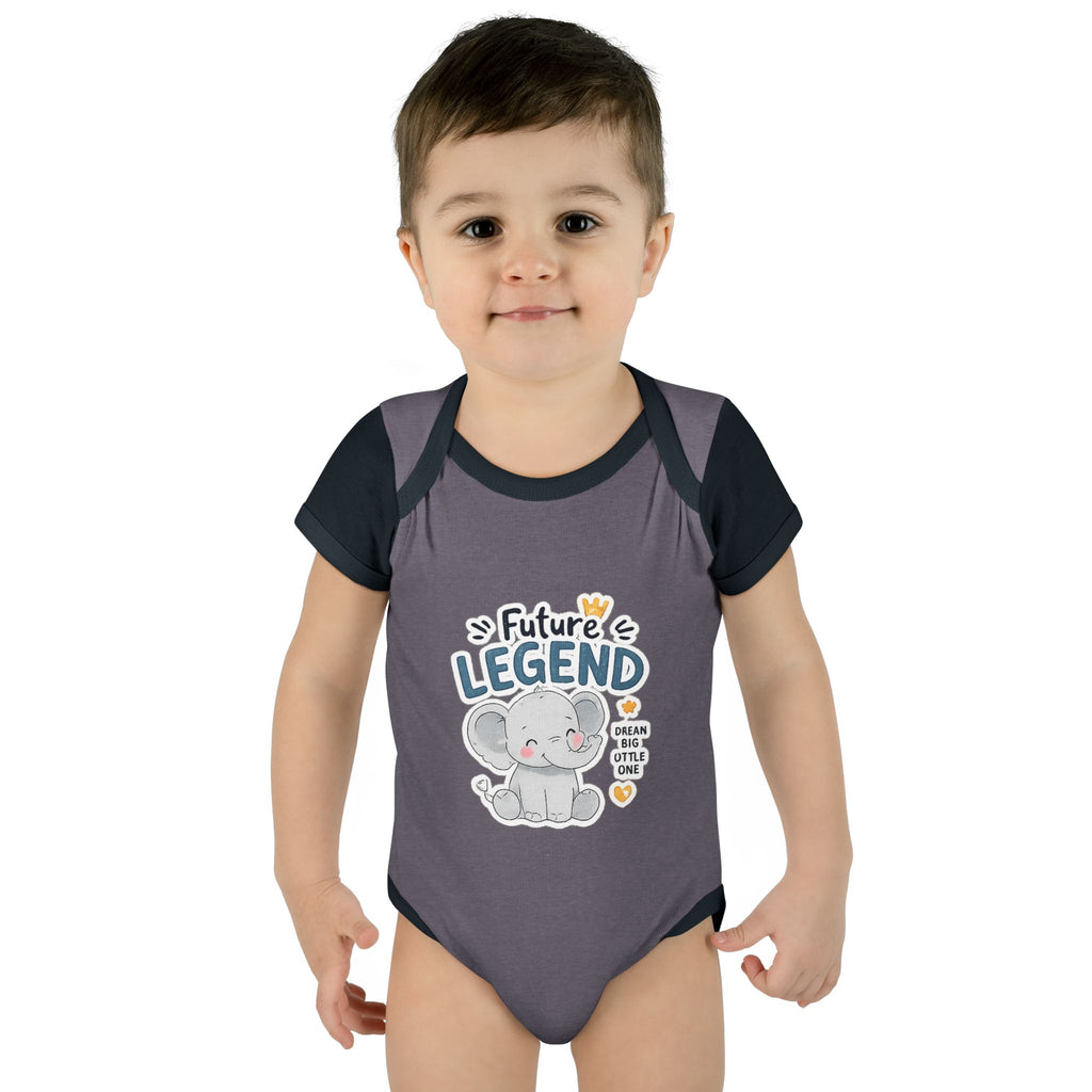 Baby Bodysuit - "Future Legend" Cute Elephant Infant Onesie