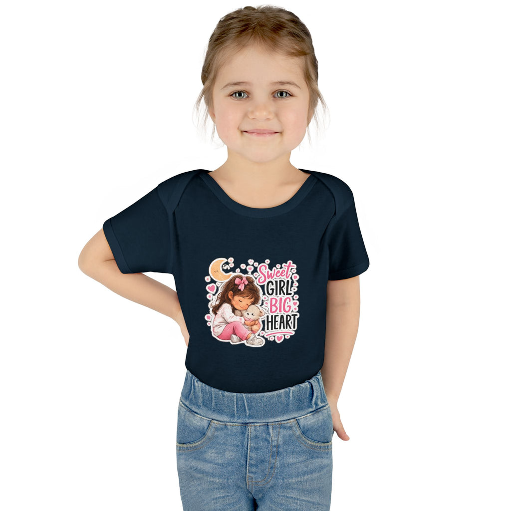 Infant Bodysuit — "Sweet Girl Big Heart" Cute Baby Romper