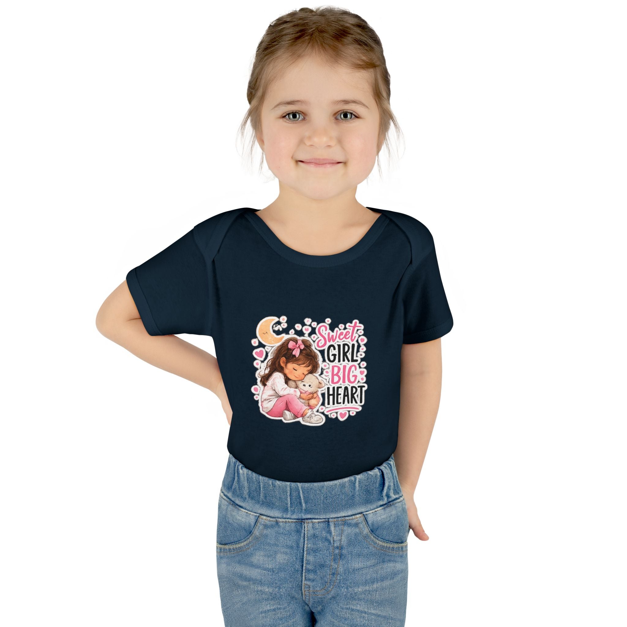 Infant Bodysuit — "Sweet Girl Big Heart" Cute Baby Romper