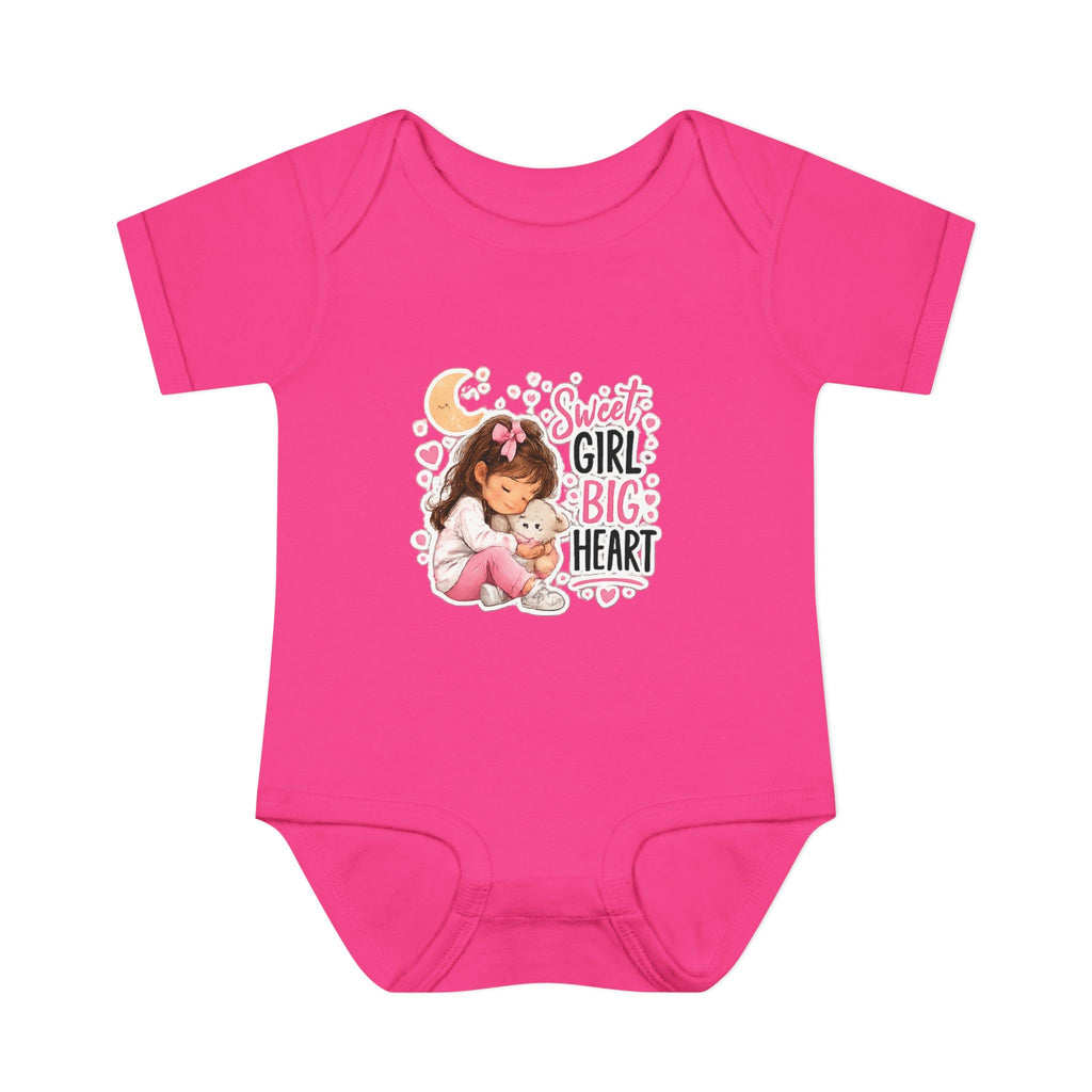 Infant Bodysuit — "Sweet Girl Big Heart" Cute Baby Romper