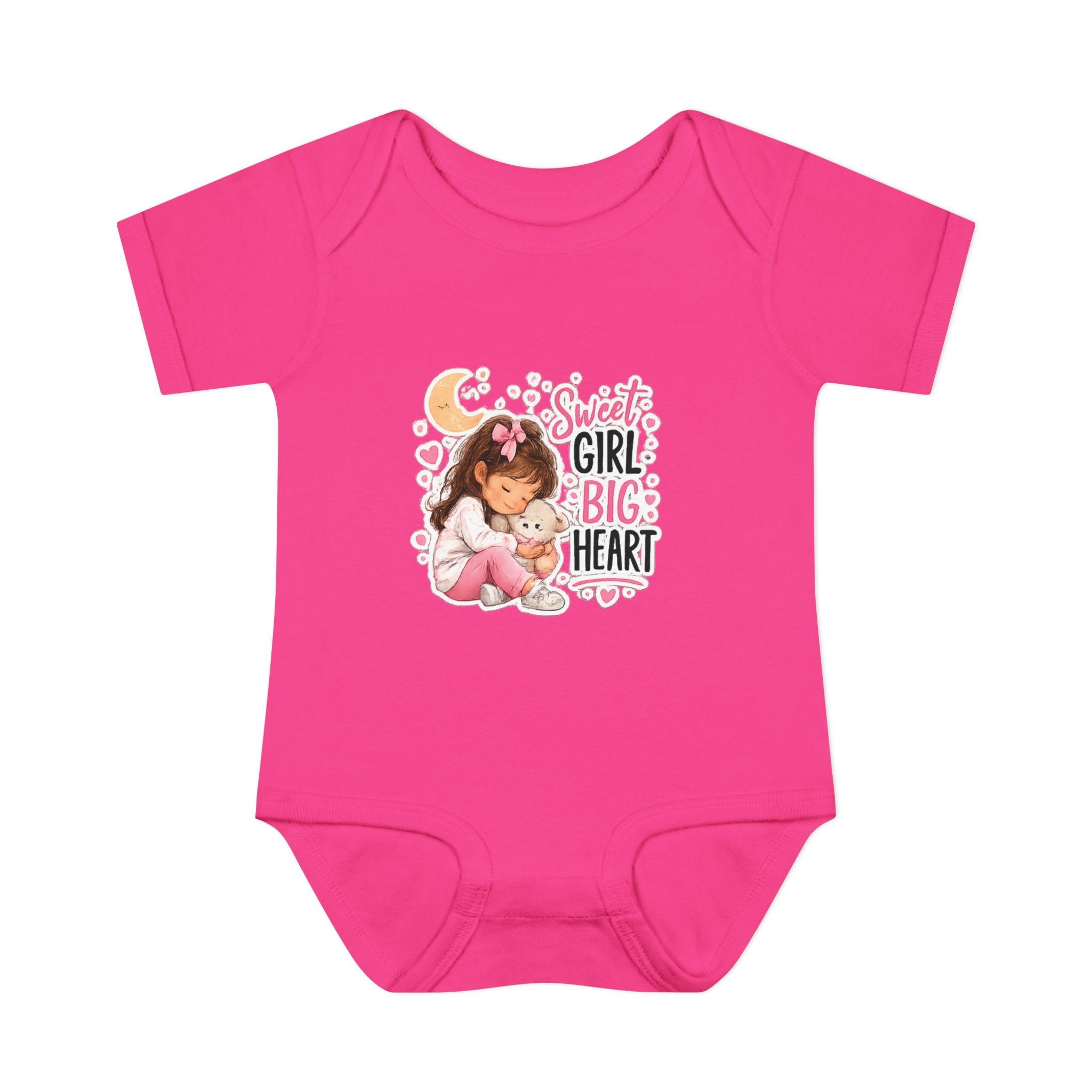 Infant Bodysuit — "Sweet Girl Big Heart" Cute Baby Romper
