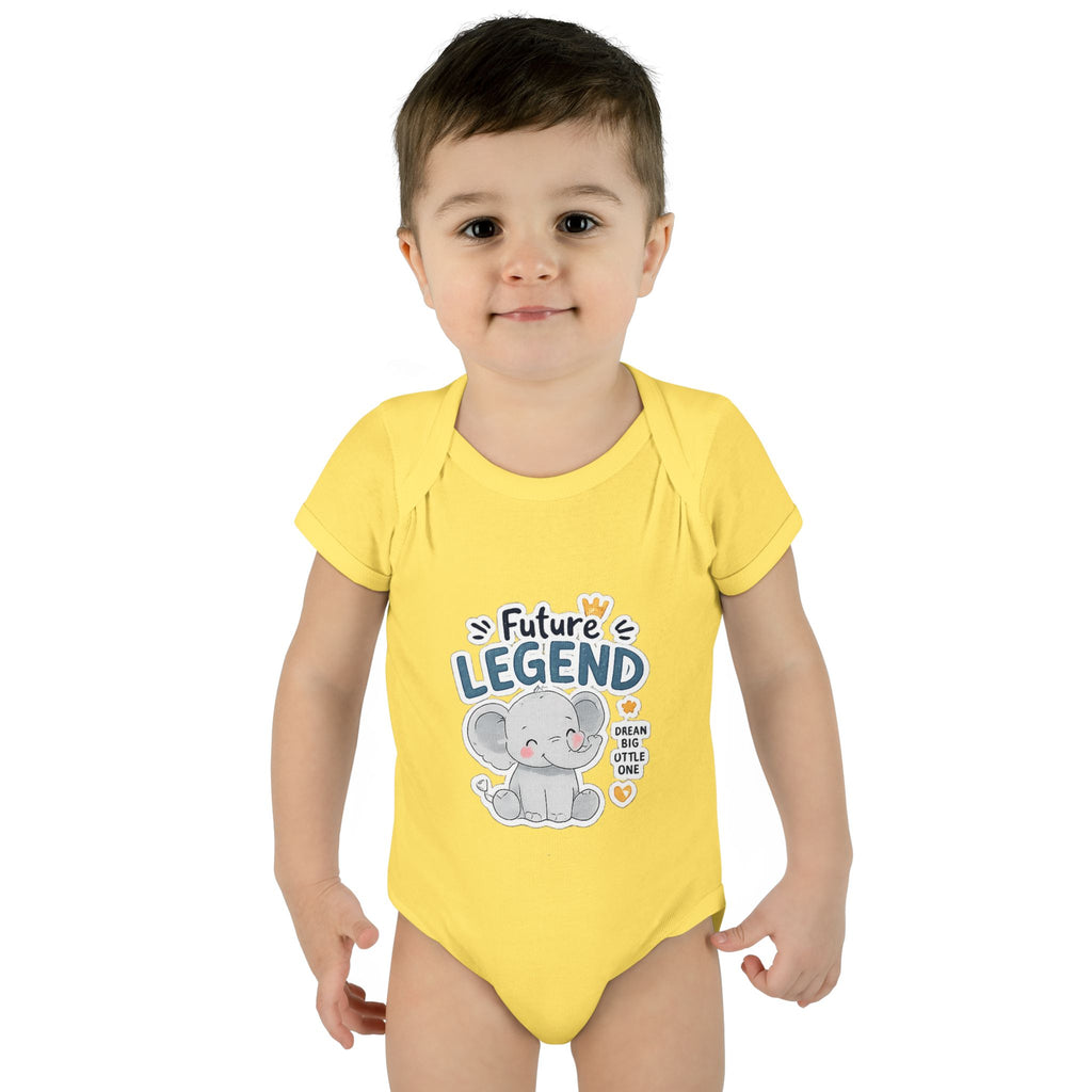Baby Bodysuit - "Future Legend" Cute Elephant Infant Onesie