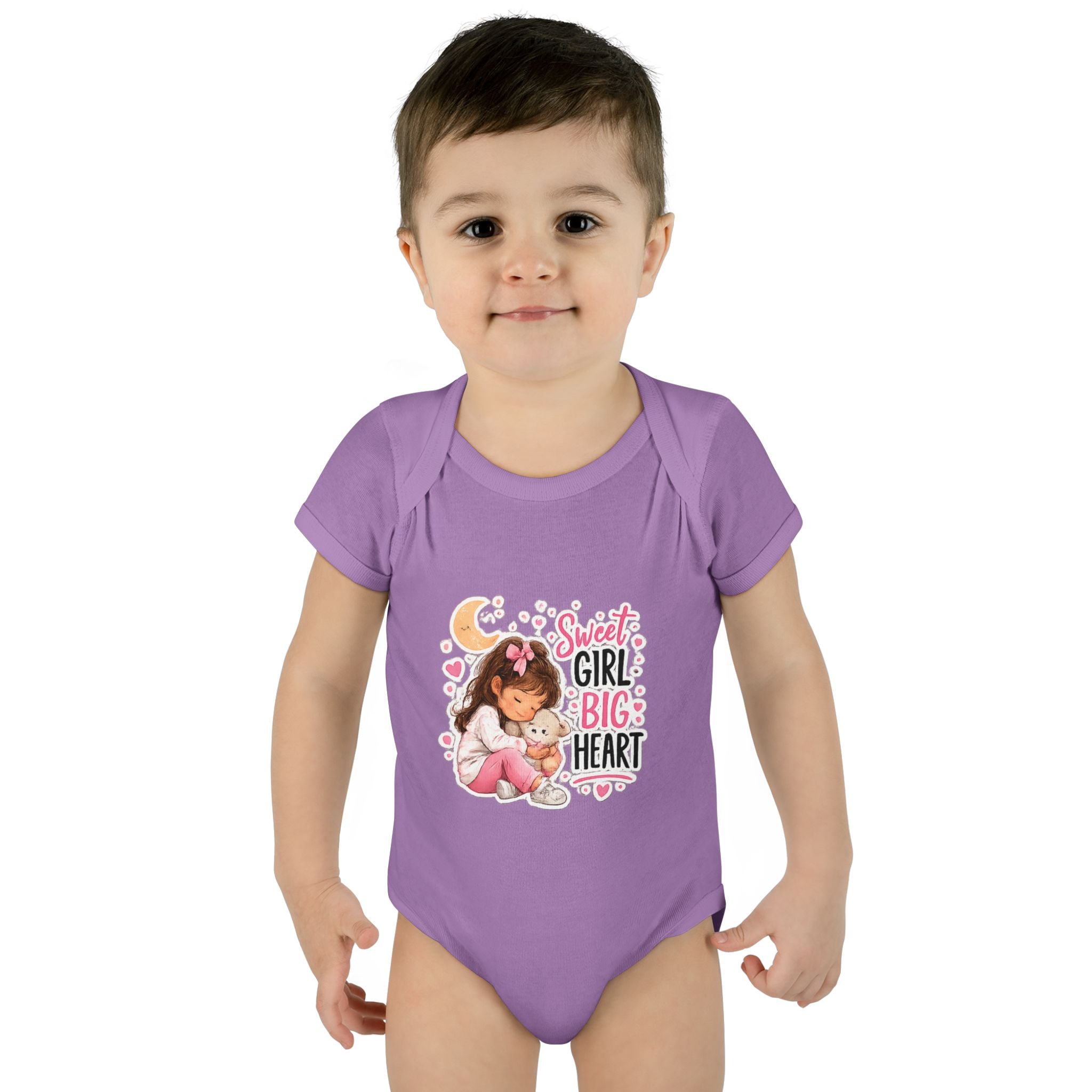 Infant Bodysuit — "Sweet Girl Big Heart" Cute Baby Romper