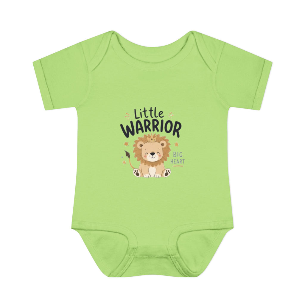 Infant Bodysuit - "Little Warrior Big Heart" Lion Baby Onesie