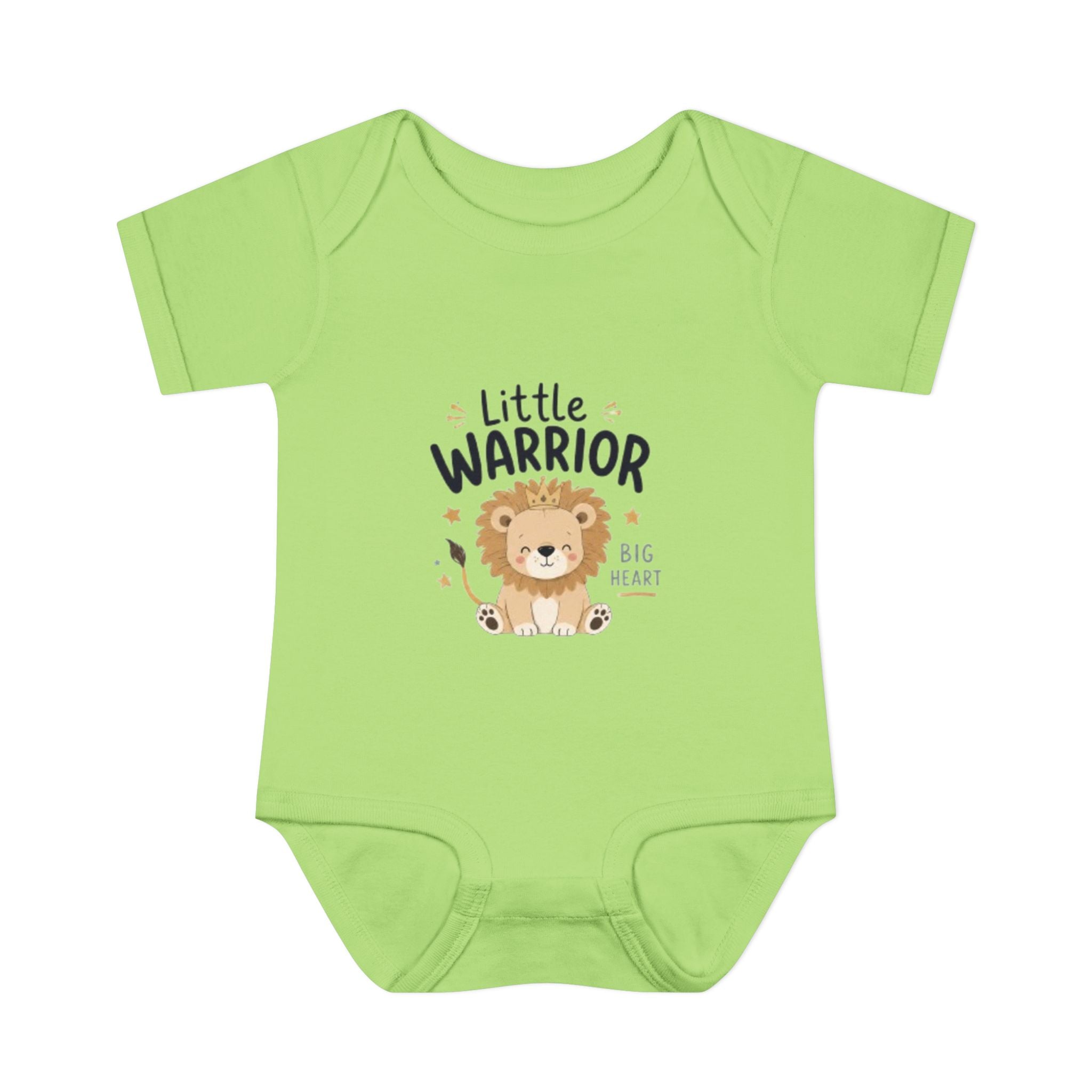 Infant Bodysuit - "Little Warrior Big Heart" Lion Baby Onesie