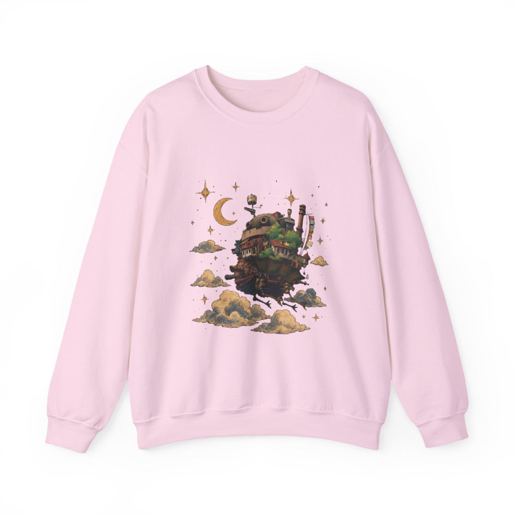 Howl's Moving Castle Inspired Crewneck Sweatshirt — Fantasy Castle Illustration