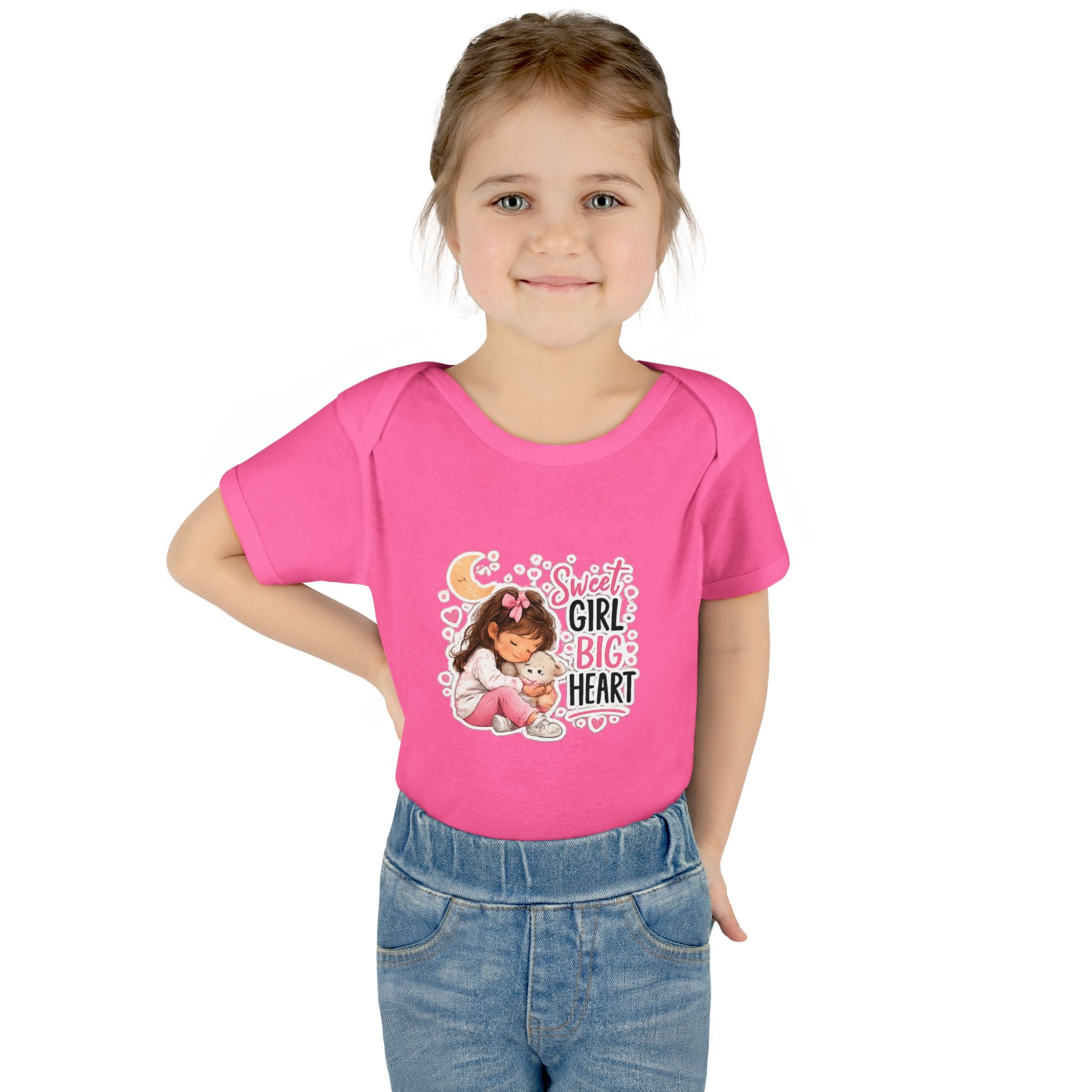 Infant Bodysuit — "Sweet Girl Big Heart" Cute Baby Romper