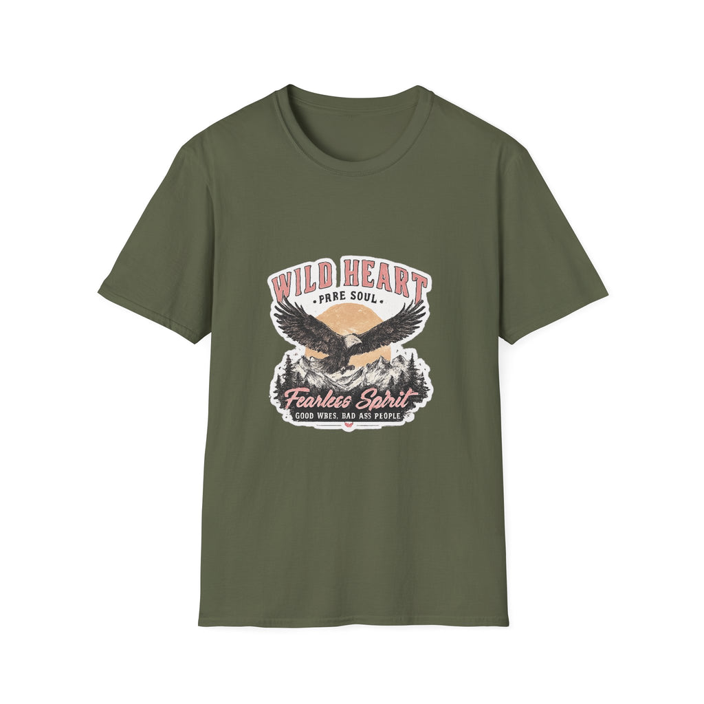 Wild Heart Eagle T-Shirt — "Wild Heart, Free Soul" Vintage Graphic Tee