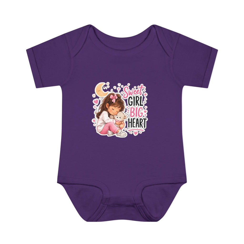 Infant Bodysuit — "Sweet Girl Big Heart" Cute Baby Romper