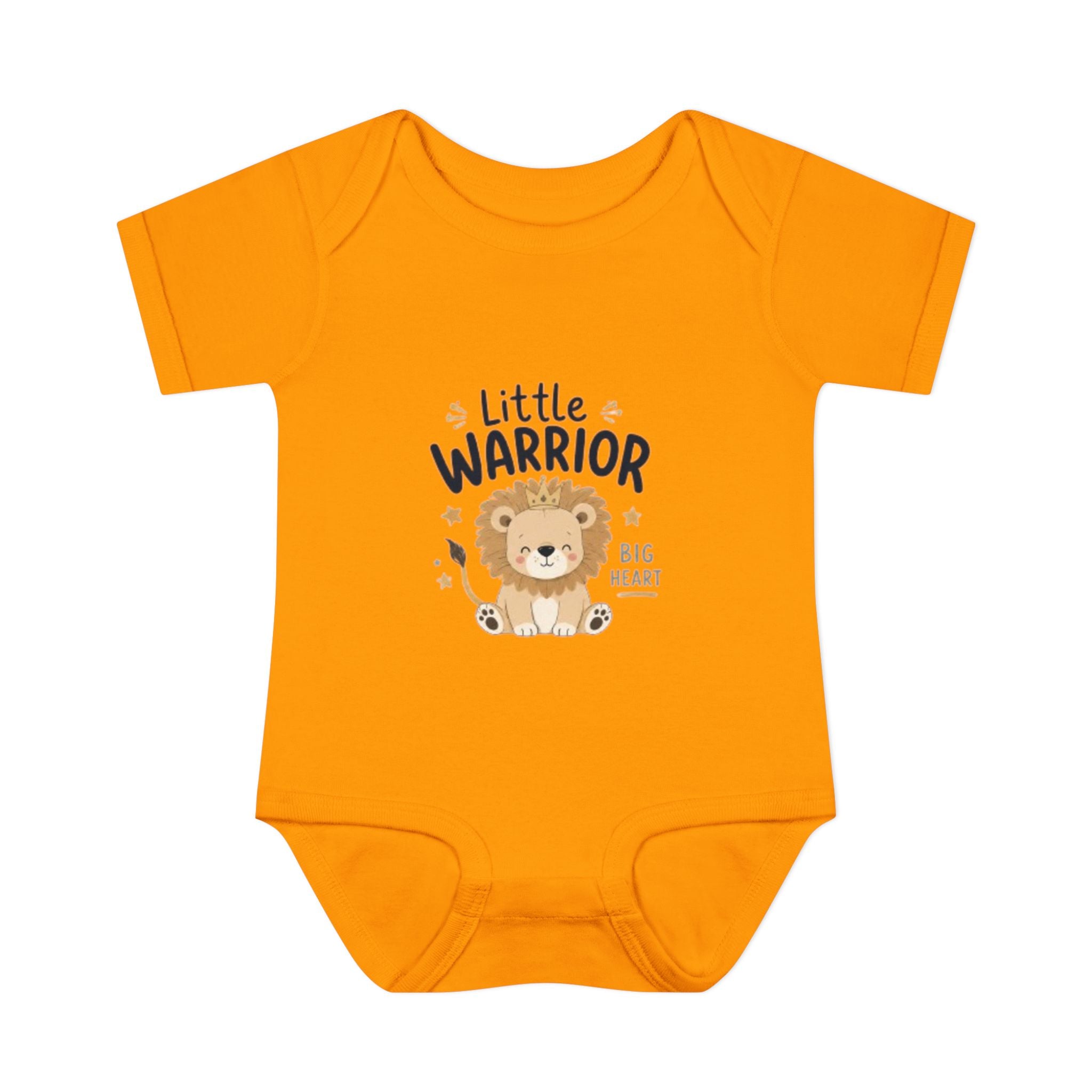 Infant Bodysuit - "Little Warrior Big Heart" Lion Baby Onesie