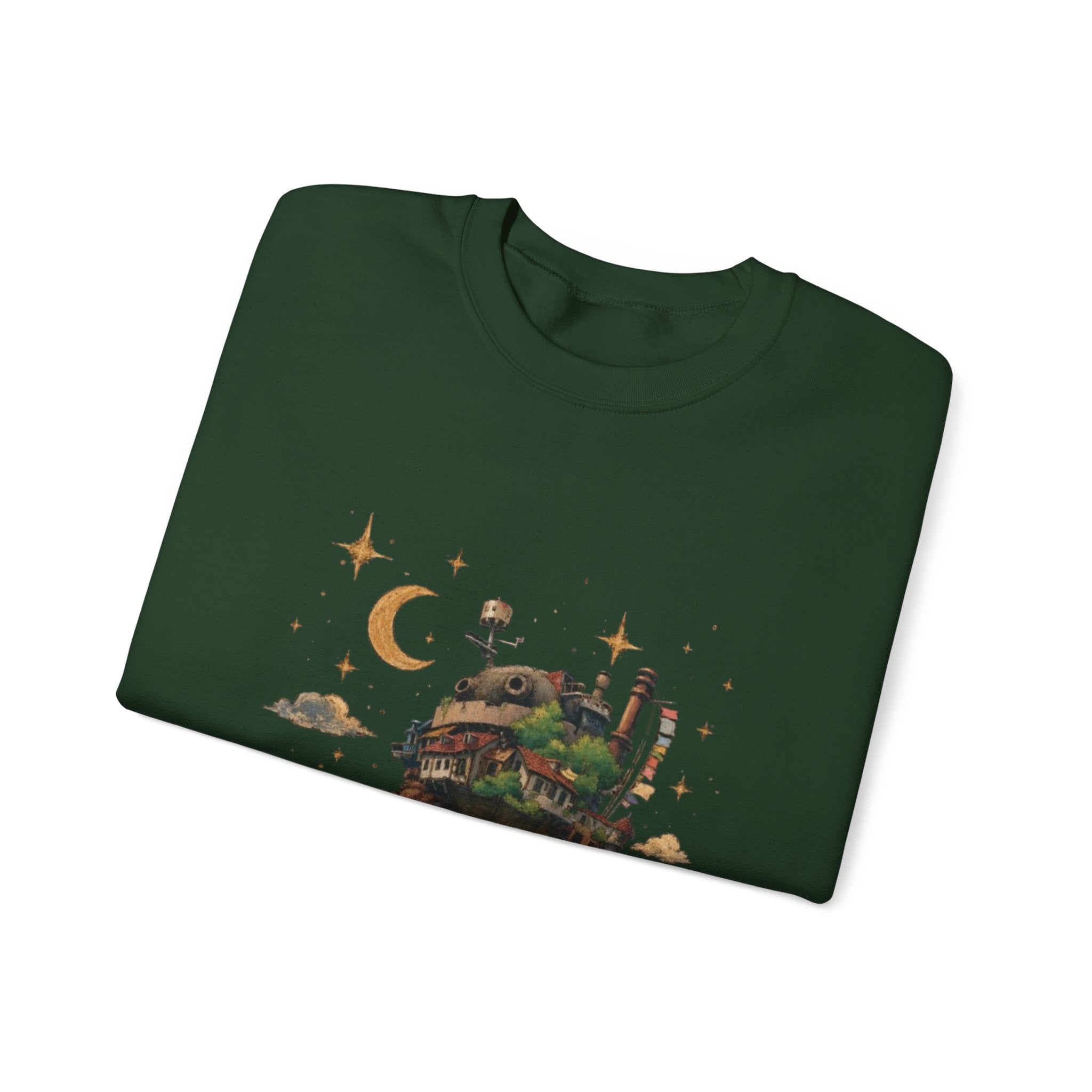 Howl's Moving Castle Inspired Crewneck Sweatshirt — Fantasy Castle Illustration