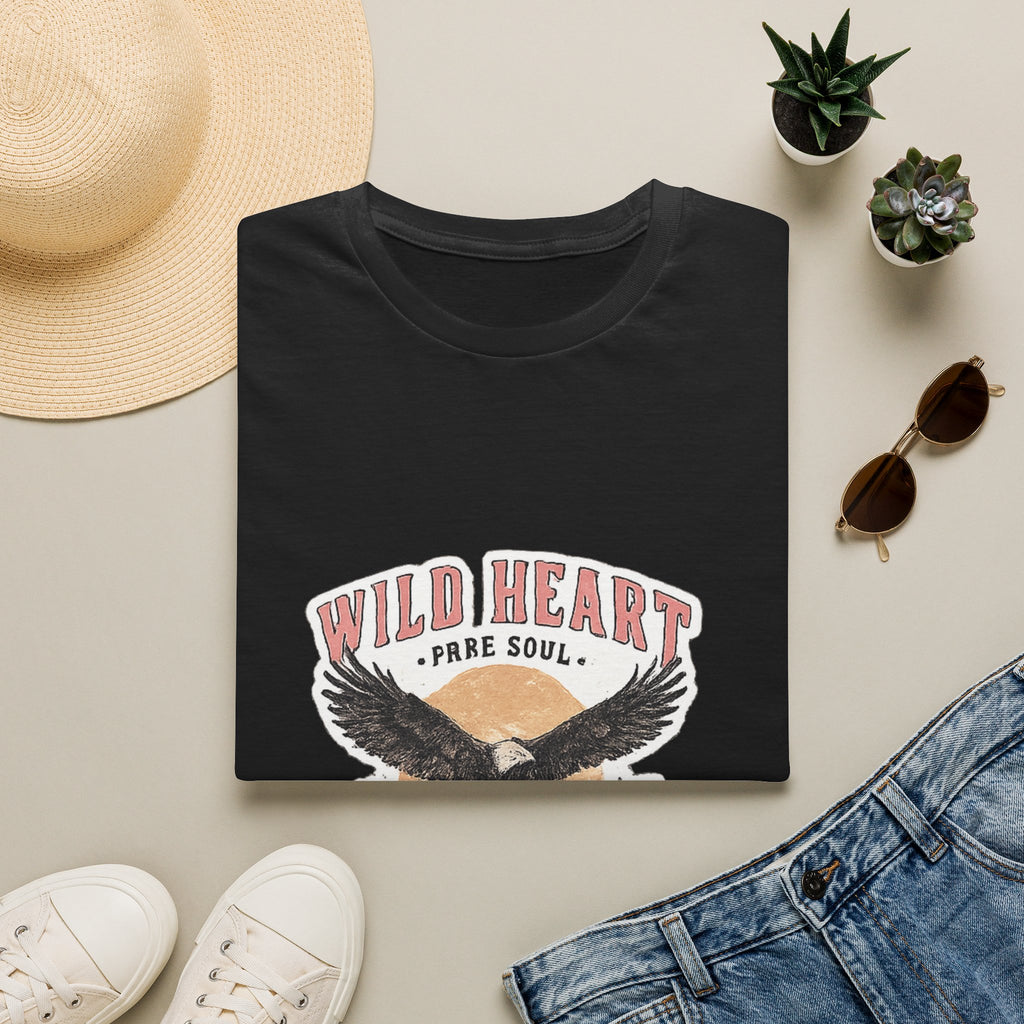 Wild Heart Eagle T-Shirt — "Wild Heart, Free Soul" Vintage Graphic Tee