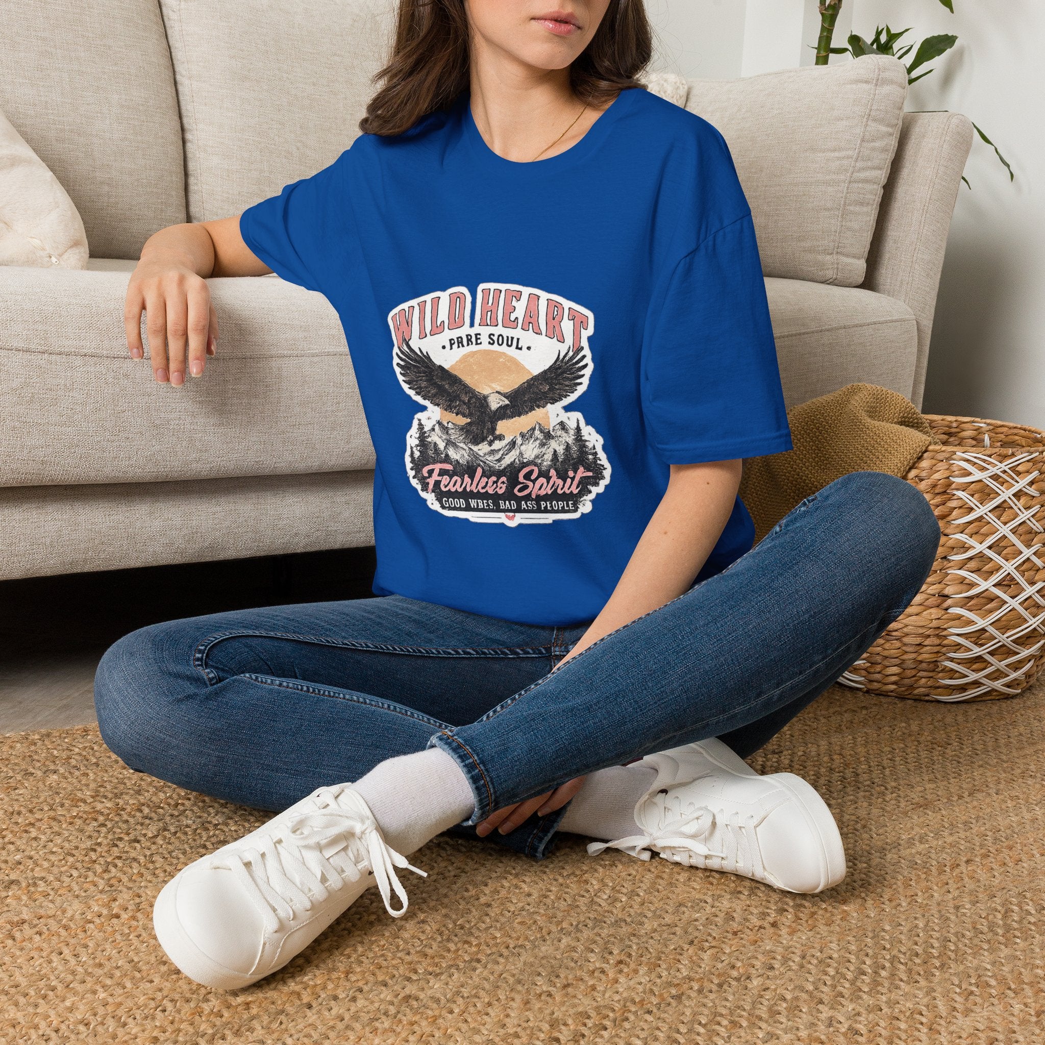 Wild Heart Eagle T-Shirt — "Wild Heart, Free Soul" Vintage Graphic Tee