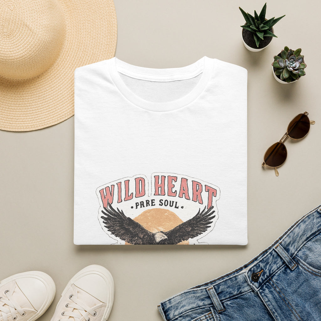 Wild Heart Eagle T-Shirt — "Wild Heart, Free Soul" Vintage Graphic Tee