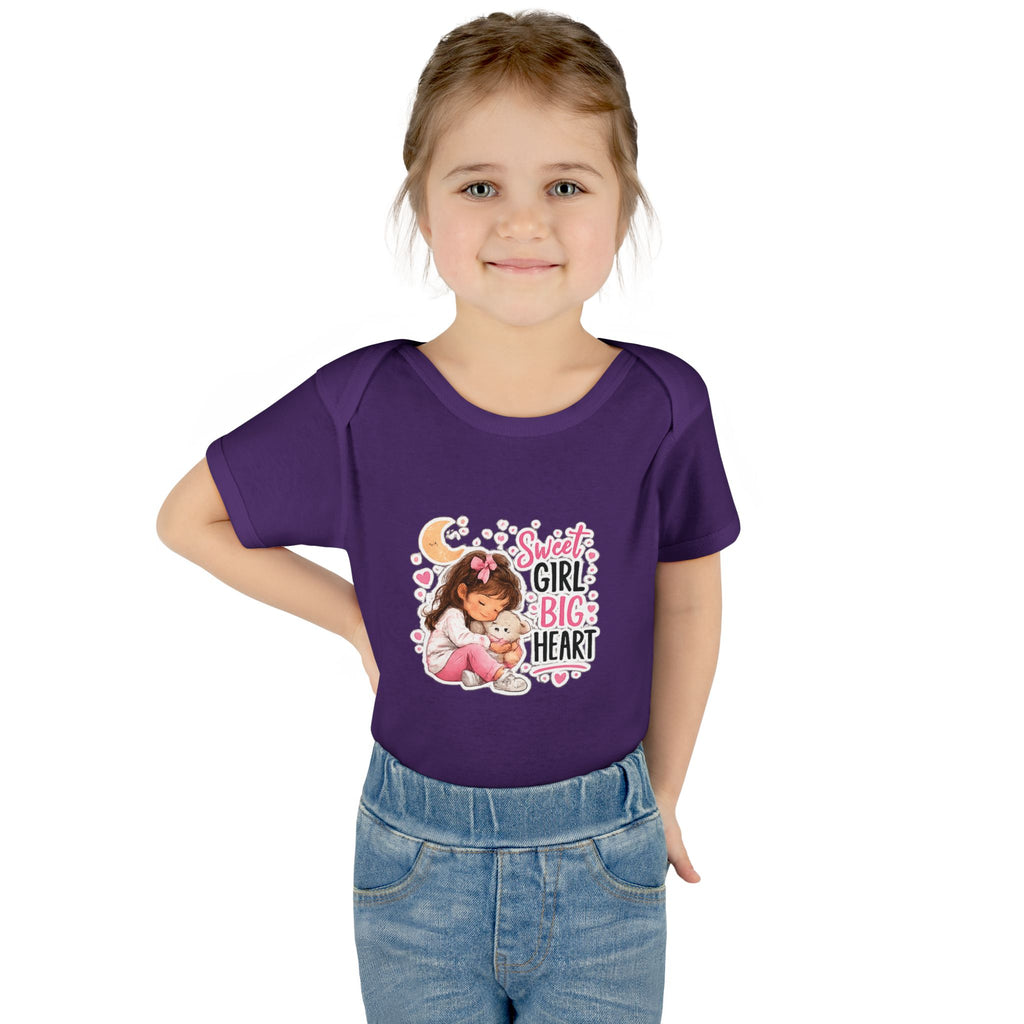 Infant Bodysuit — "Sweet Girl Big Heart" Cute Baby Romper