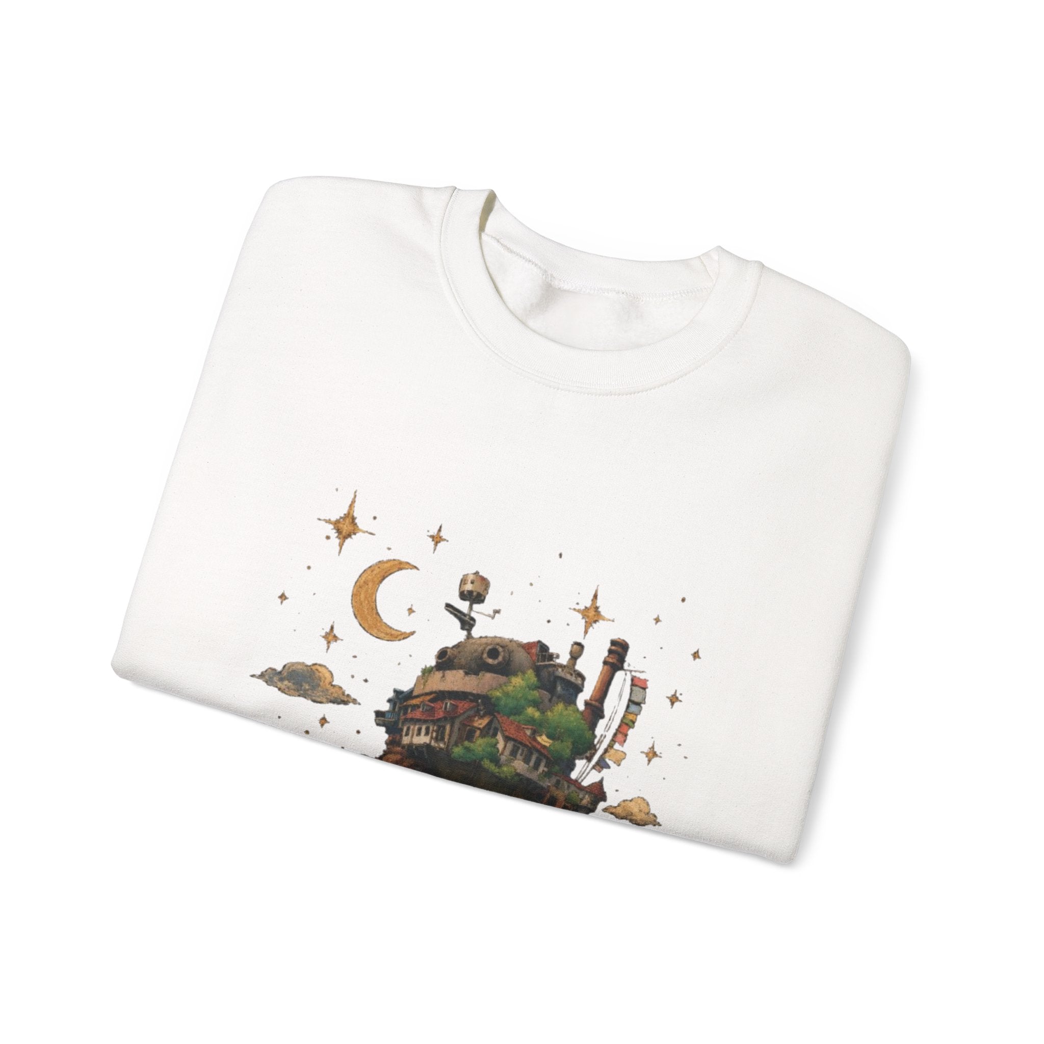 Howl's Moving Castle Inspired Crewneck Sweatshirt — Fantasy Castle Illustration