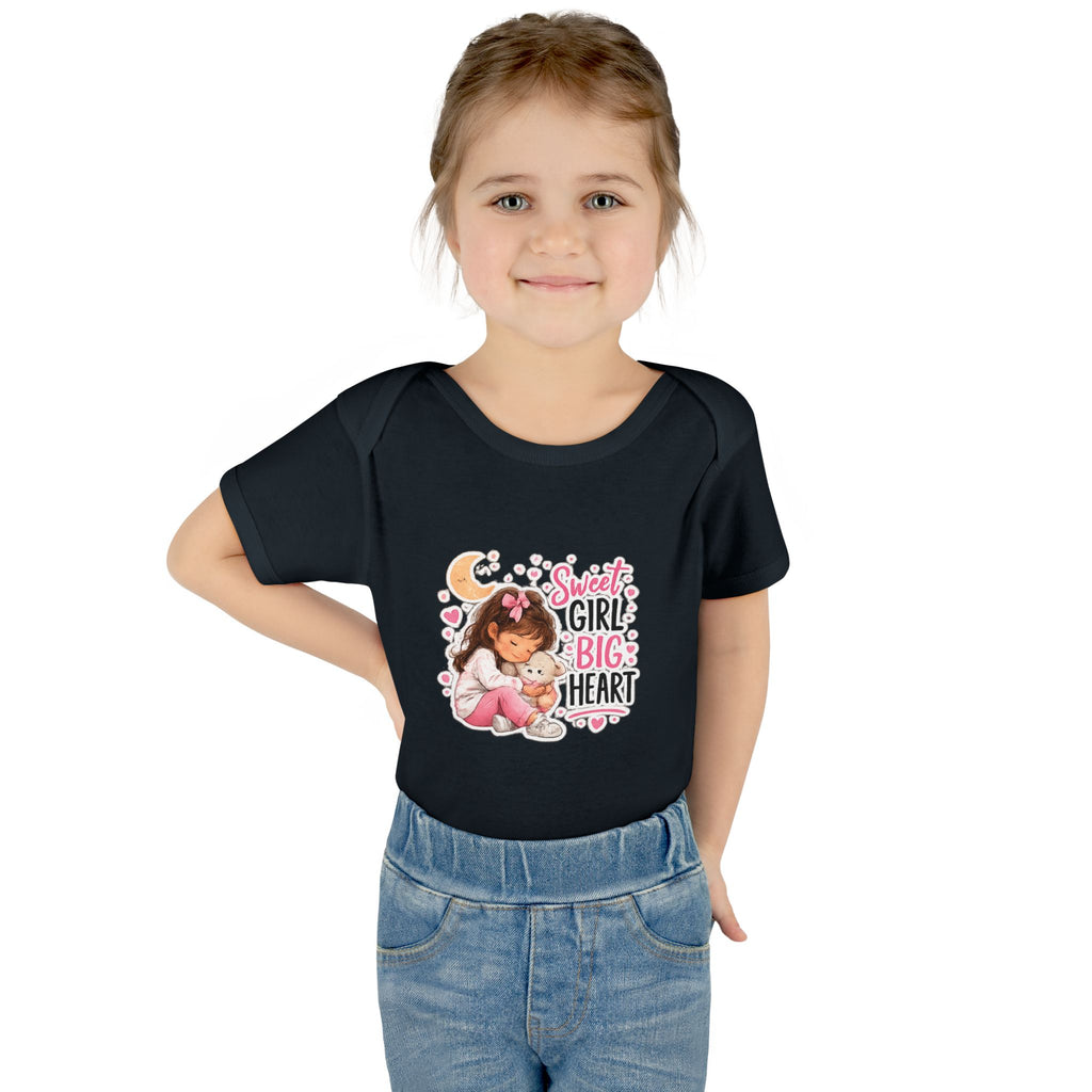 Infant Bodysuit — "Sweet Girl Big Heart" Cute Baby Romper