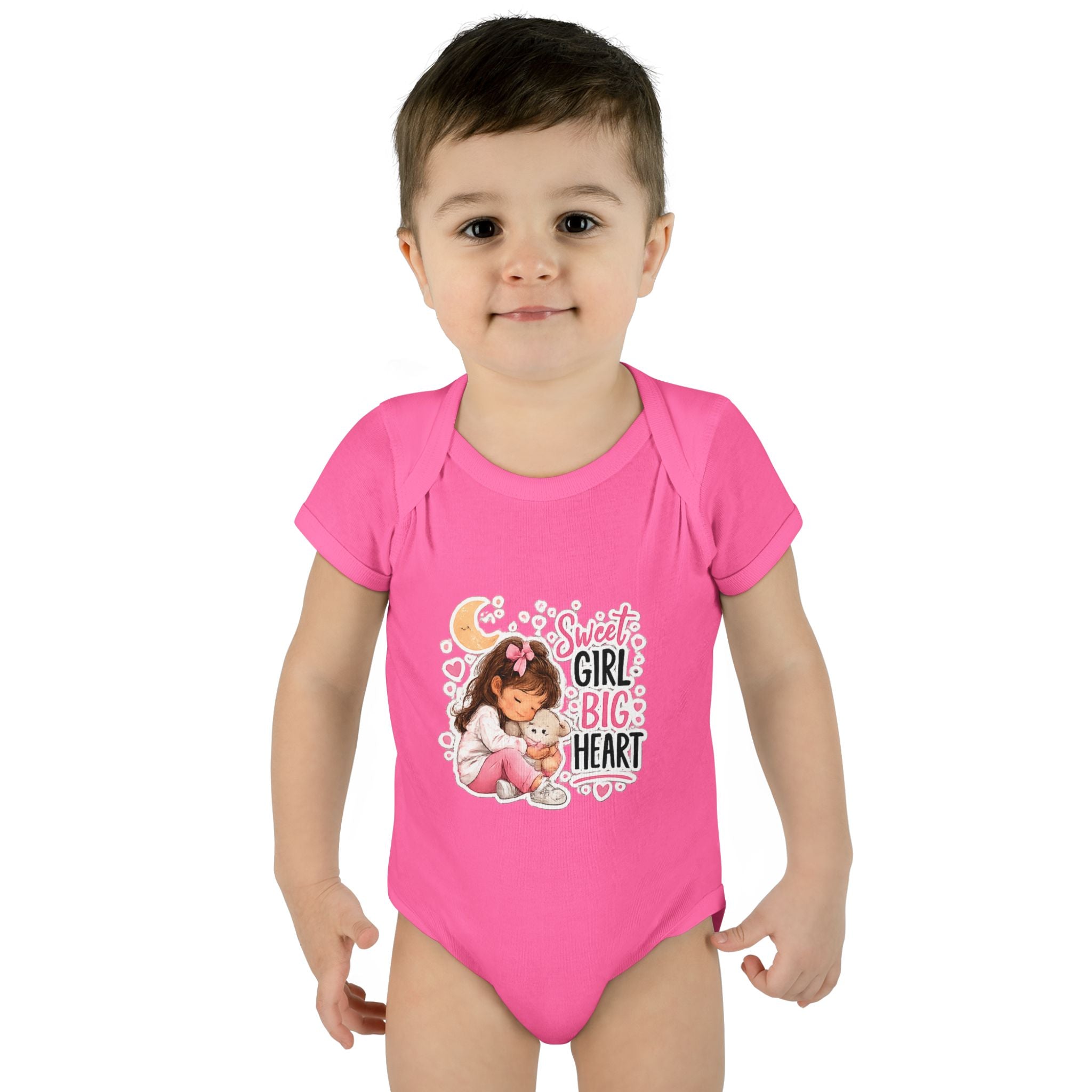 Infant Bodysuit — "Sweet Girl Big Heart" Cute Baby Romper