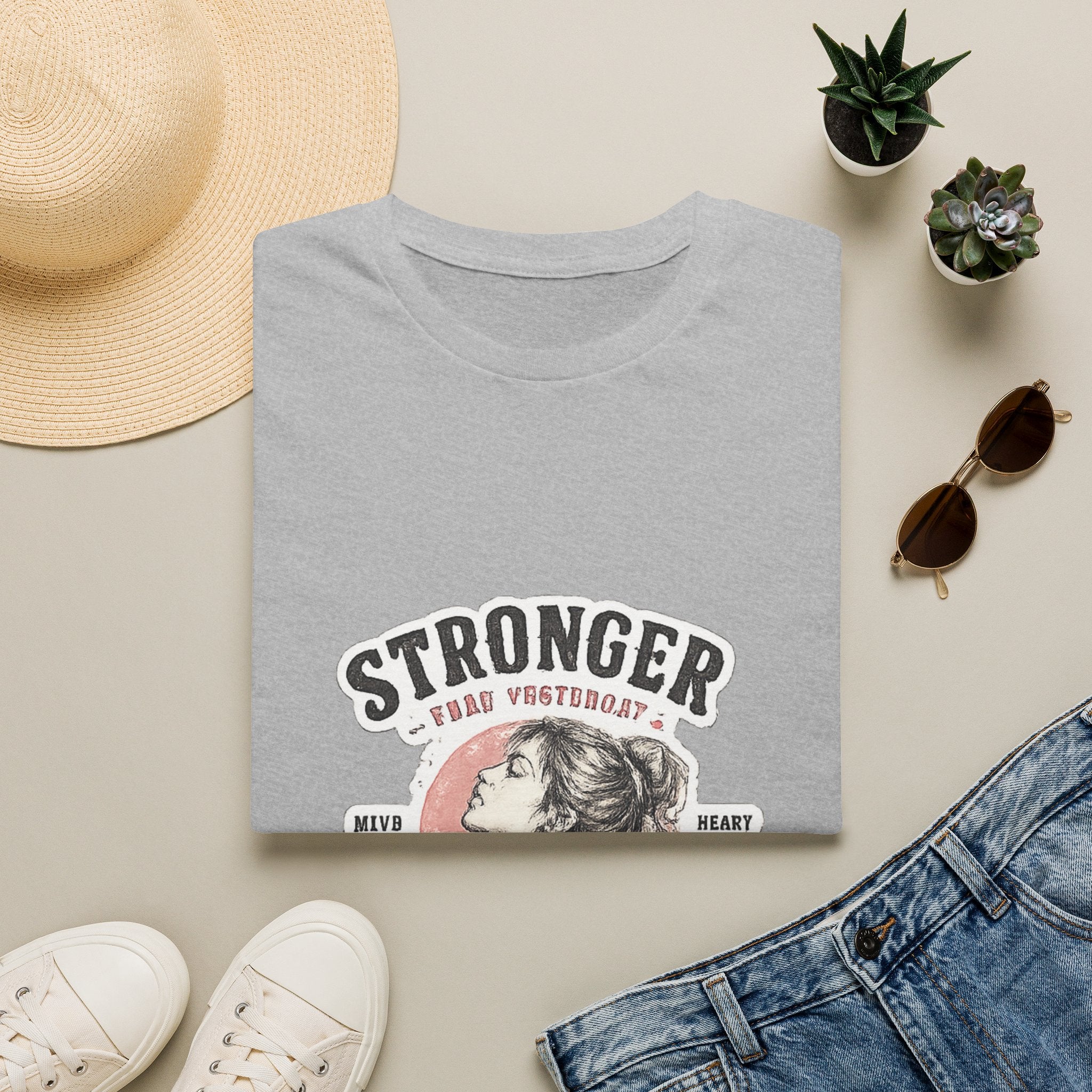 T-Shirt — "Stronger Each Yesterday" Vintage Motivational Tee
