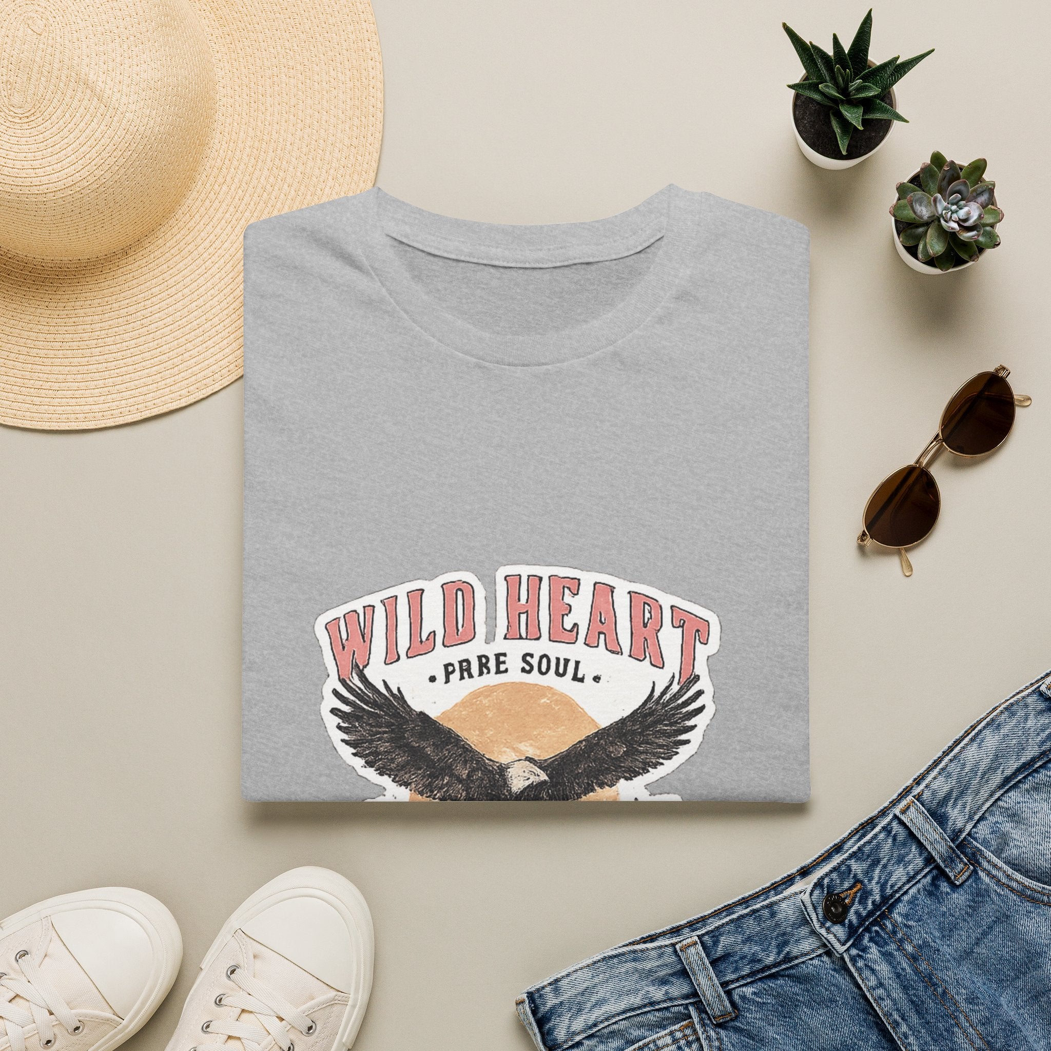 Wild Heart Eagle T-Shirt — "Wild Heart, Free Soul" Vintage Graphic Tee