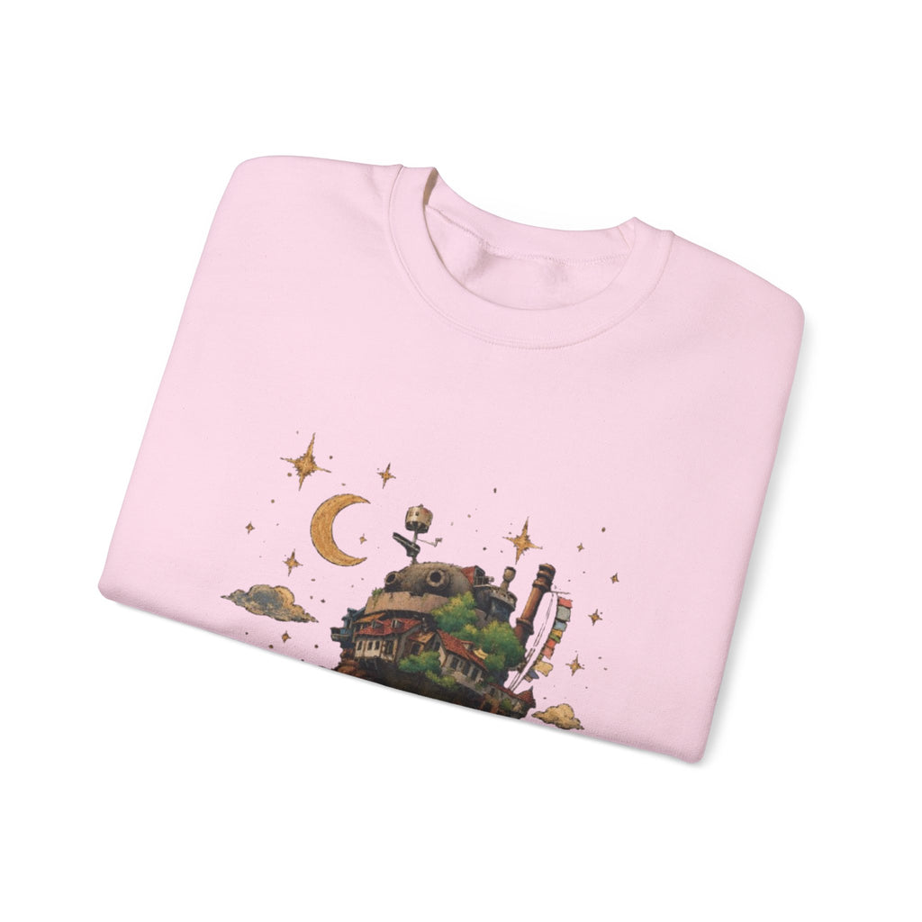 Howl's Moving Castle Inspired Crewneck Sweatshirt — Fantasy Castle Illustration