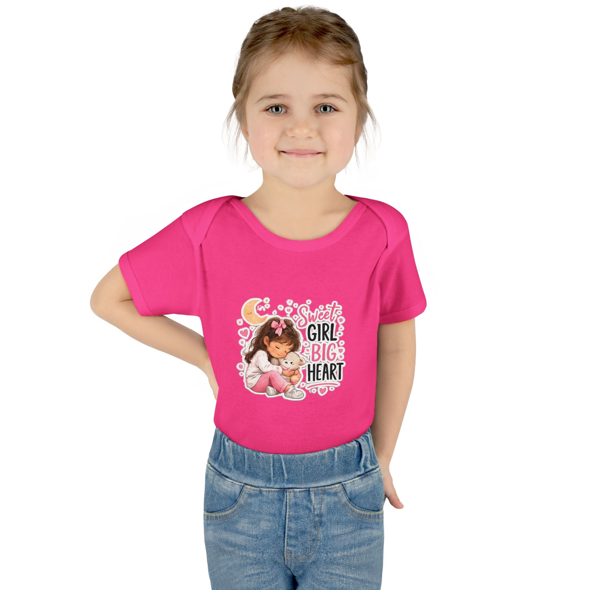 Infant Bodysuit — "Sweet Girl Big Heart" Cute Baby Romper