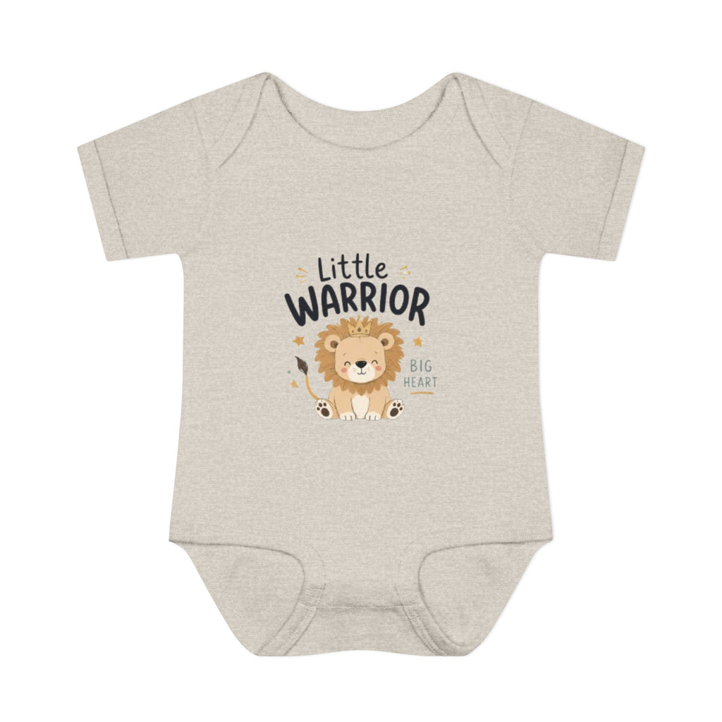 Infant Bodysuit - "Little Warrior Big Heart" Lion Baby Onesie
