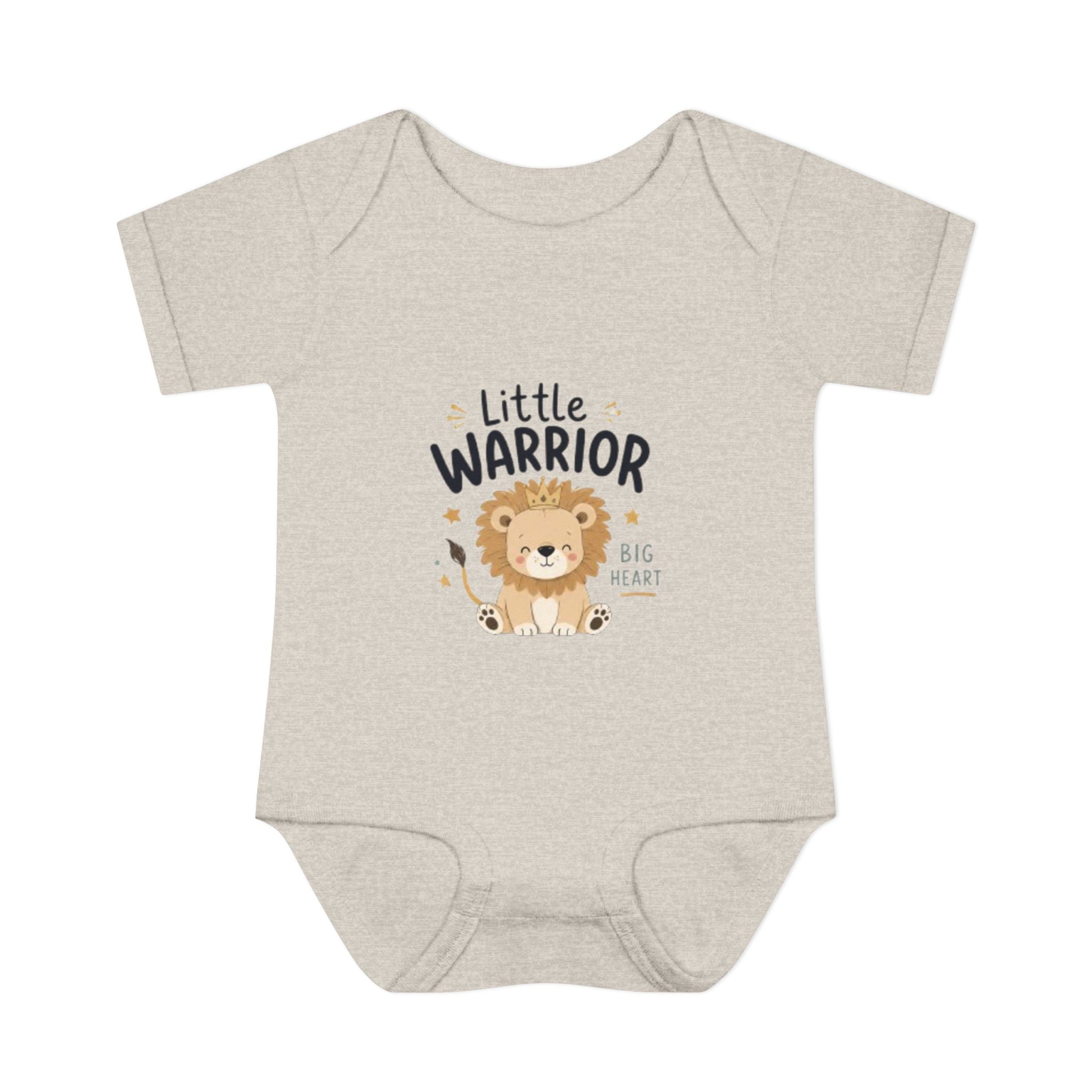 Infant Bodysuit - "Little Warrior Big Heart" Lion Baby Onesie