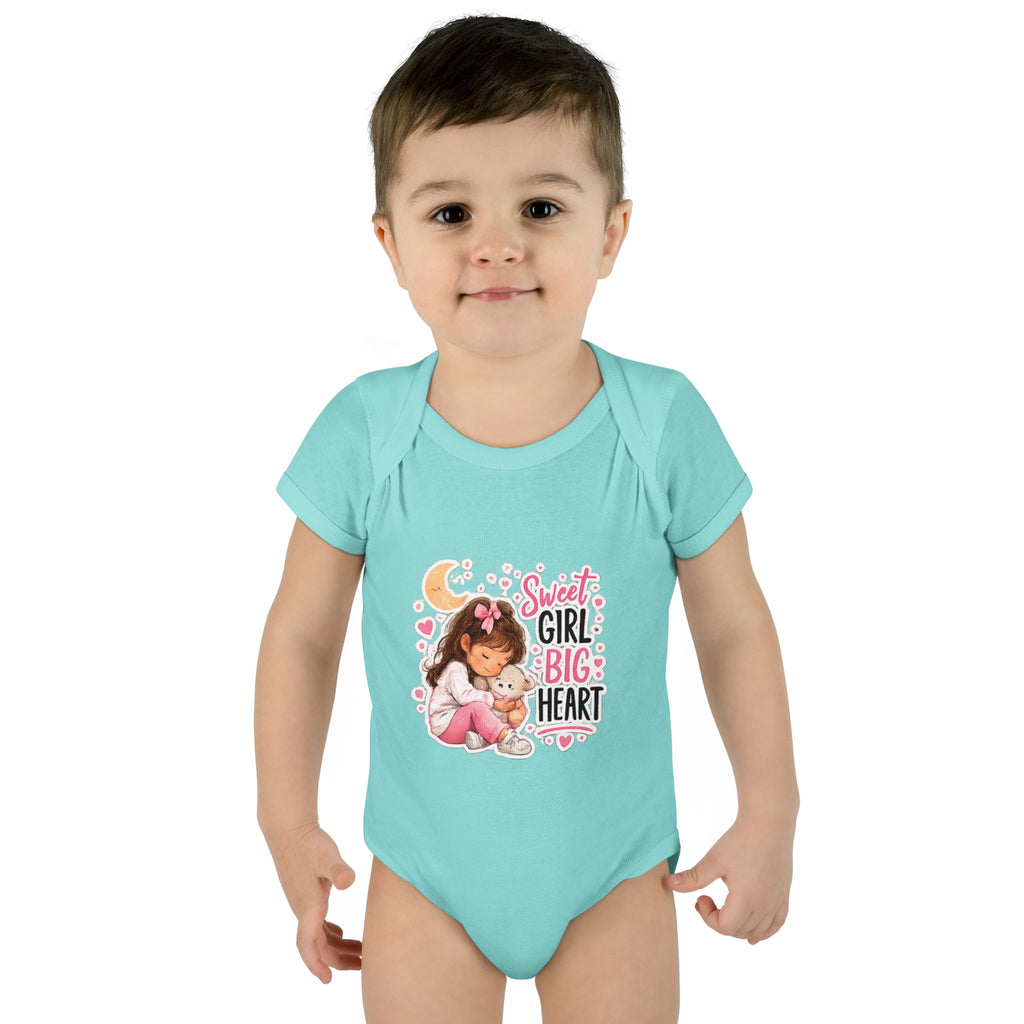 Infant Bodysuit — "Sweet Girl Big Heart" Cute Baby Romper