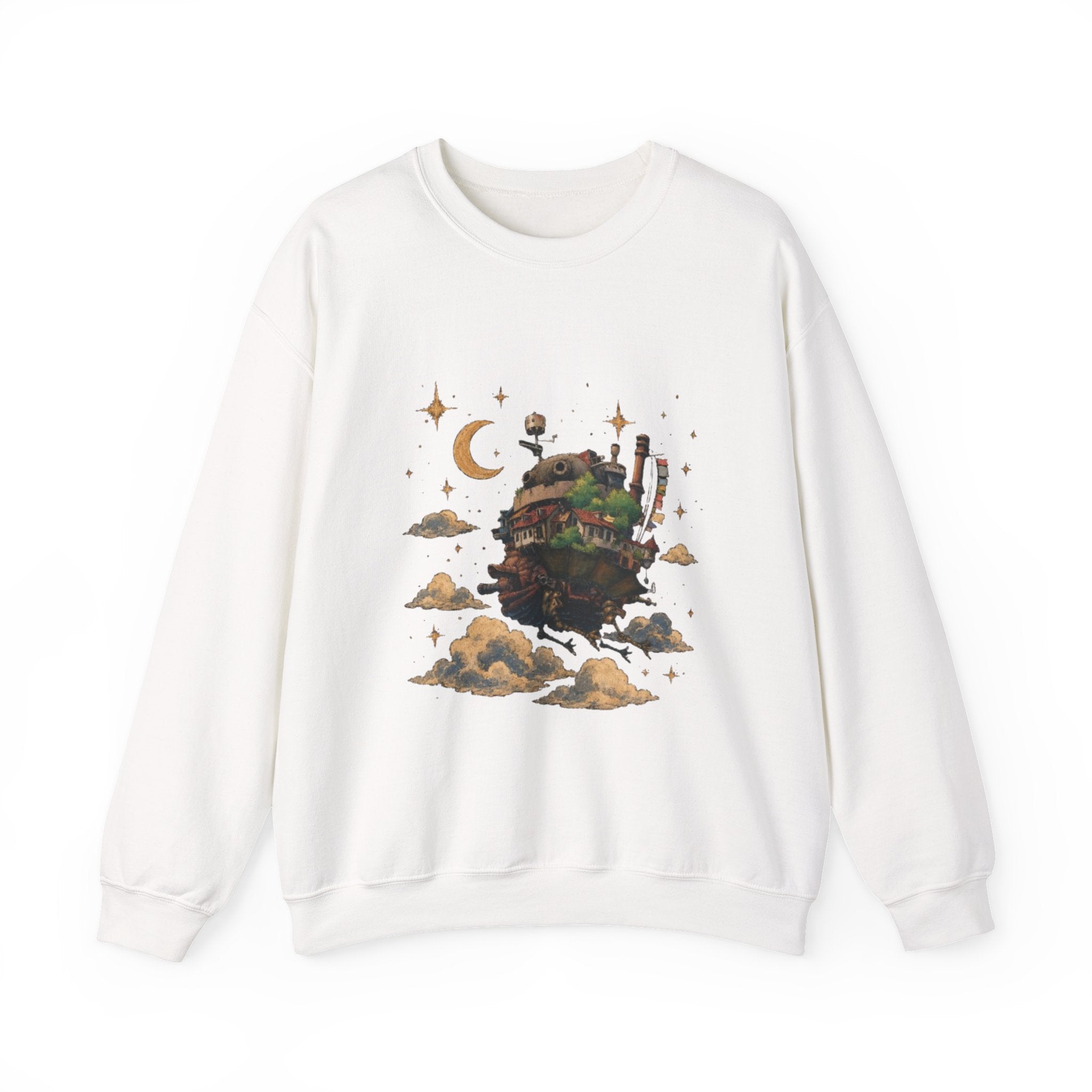 Howl's Moving Castle Inspired Crewneck Sweatshirt — Fantasy Castle Illustration