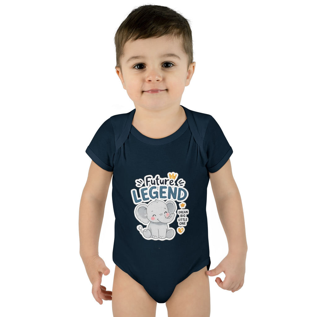 Baby Bodysuit - "Future Legend" Cute Elephant Infant Onesie