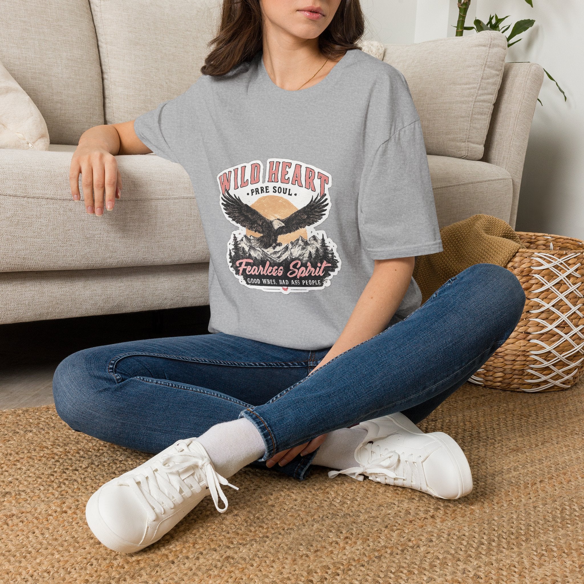 Wild Heart Eagle T-Shirt — "Wild Heart, Free Soul" Vintage Graphic Tee